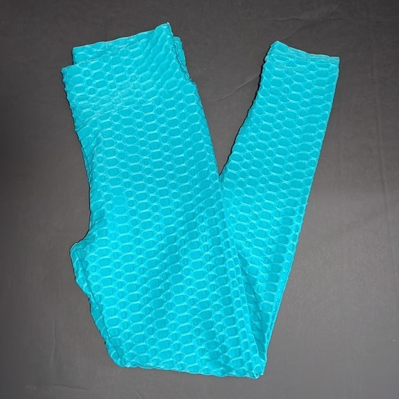 Booty lifting anti-cellulite teal leggings in women’s size small - Picture 5 of 6